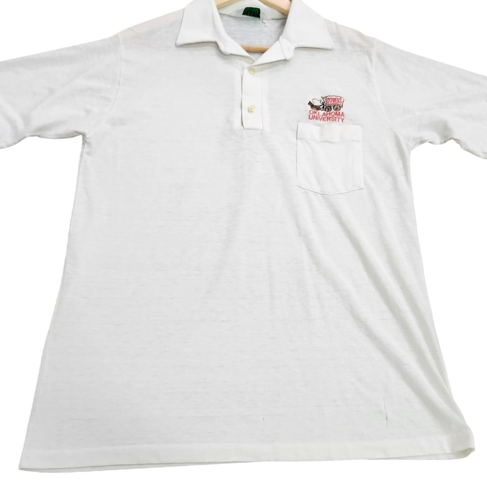Vintage Grand Slam Munsingwear Oklahoma University Sooners Polo Shirt White L